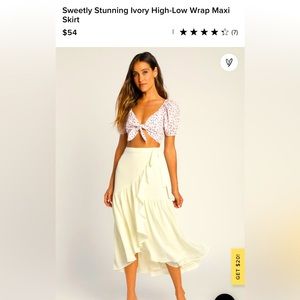 Sweetly Stunning Ivory High-Low Wrap Maxi Skirt